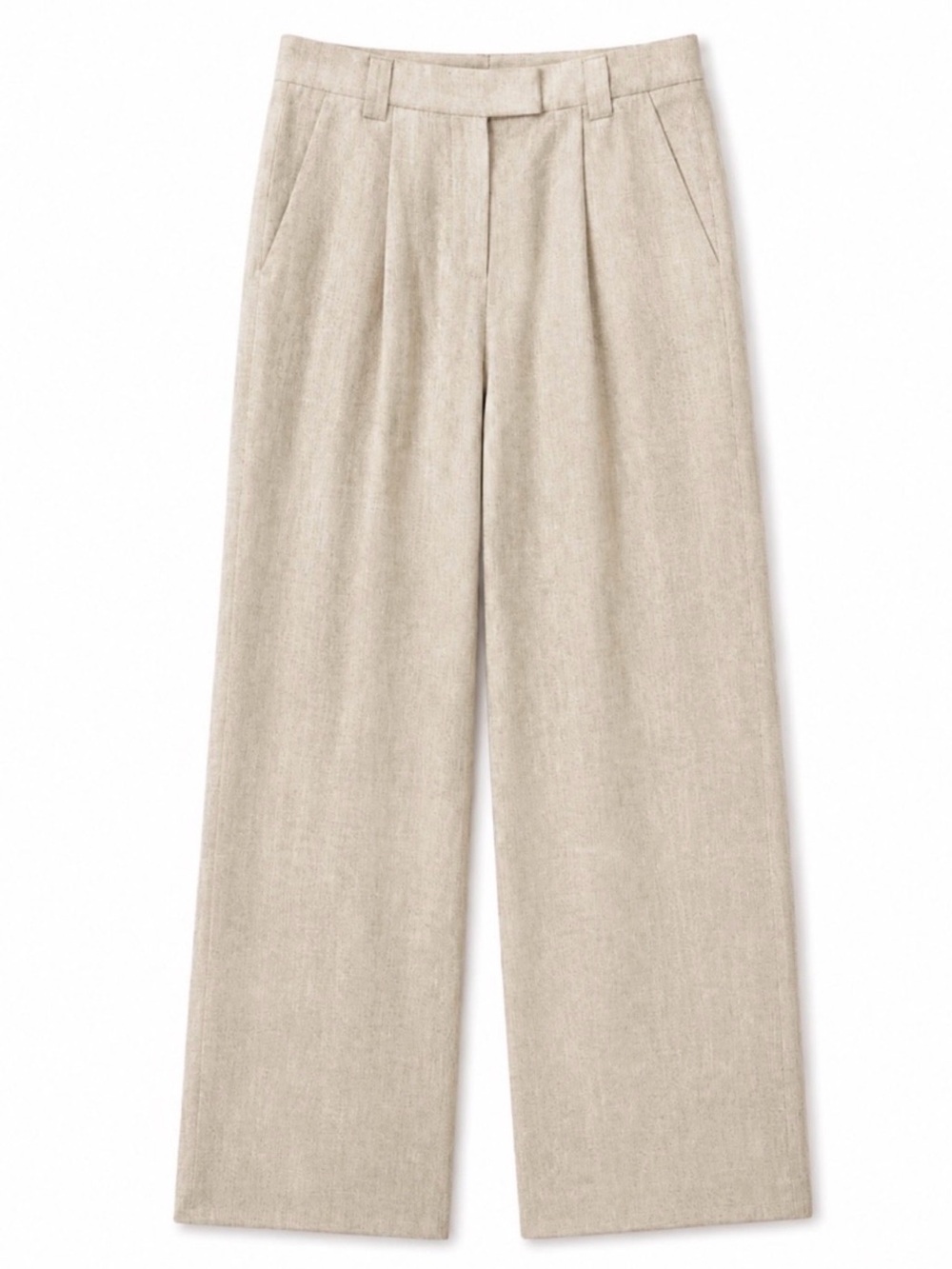 Banana Republic Wide-Leg Linen Blend Pants in Light Taupe - Picture 2 of 13